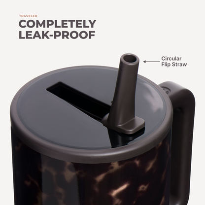 Mocha Tortoise HydroJug 32oz Traveler Tumbler