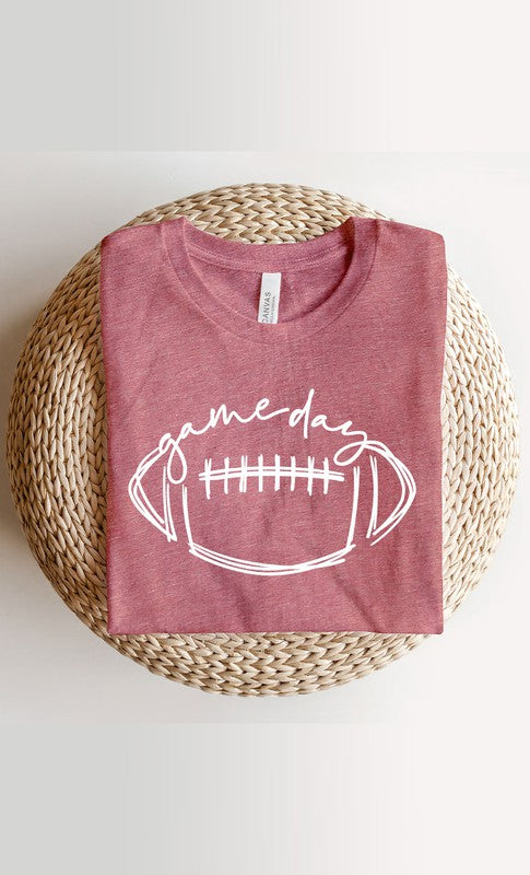 Cursive Football Game Day Graphic Tee PLUS