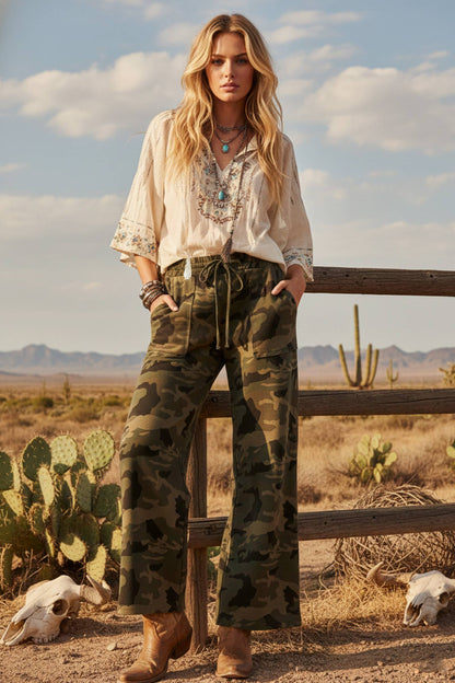 Camo Wide Leg Pants