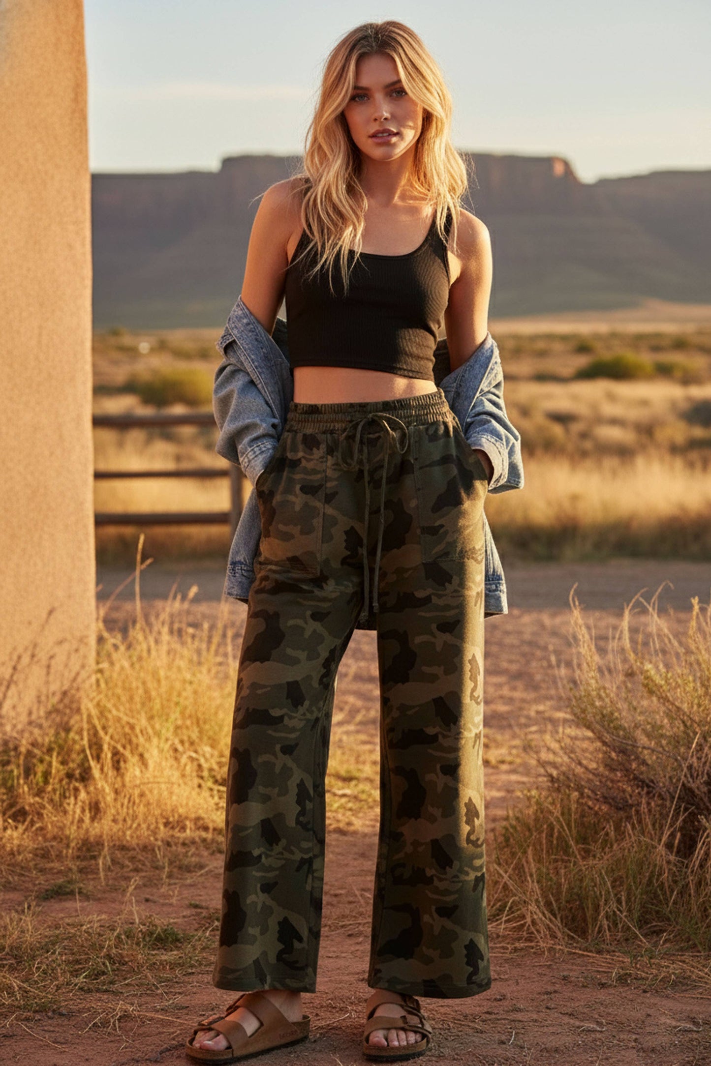 Camo Wide Leg Pants