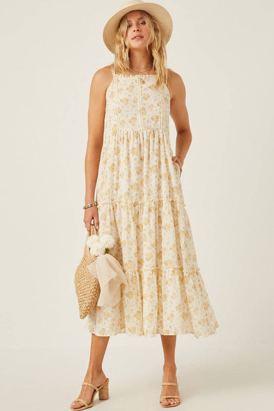 Floral Lace Strappy Back Dress - Plus