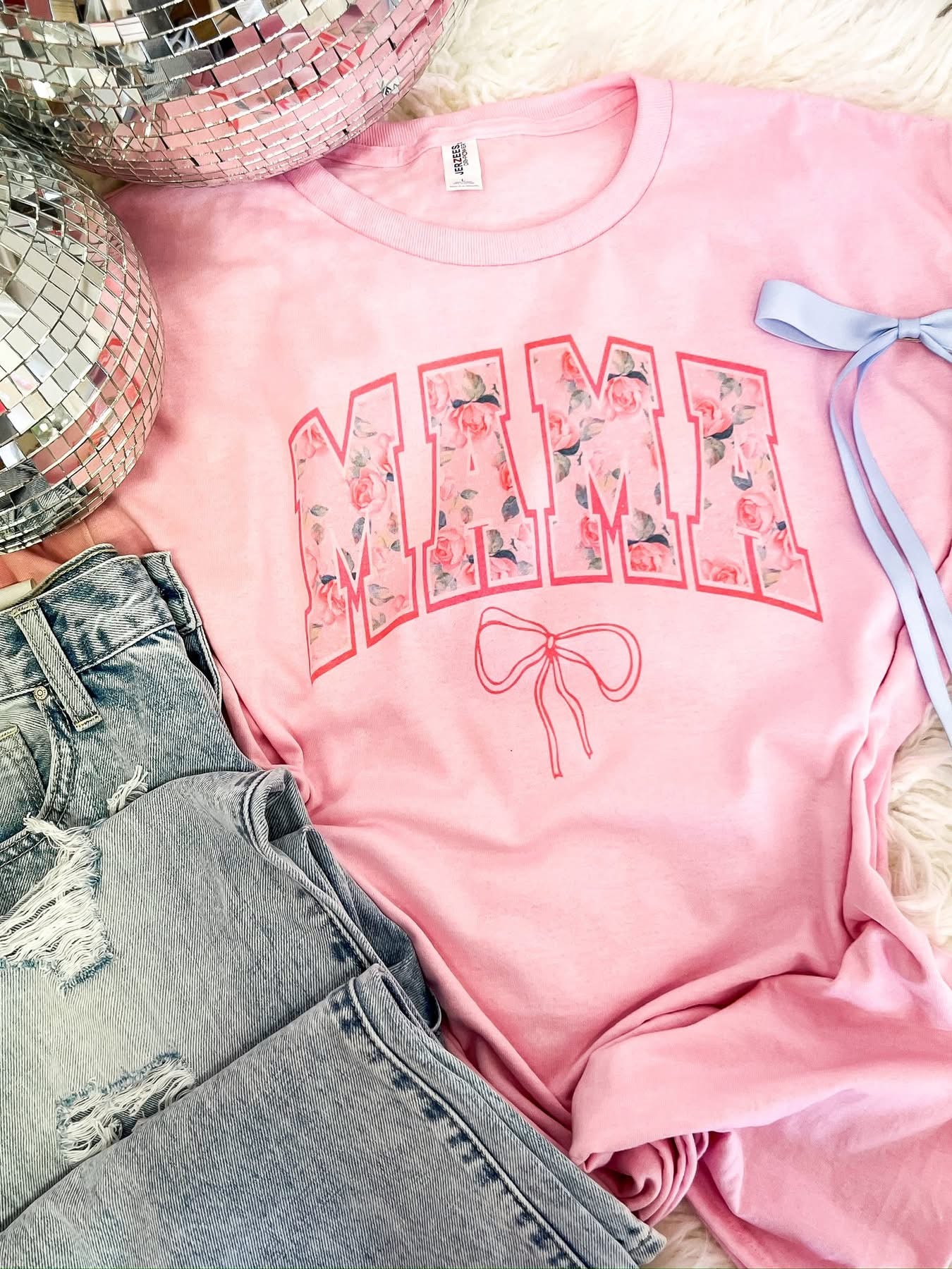 Mama Pink Floral Tee