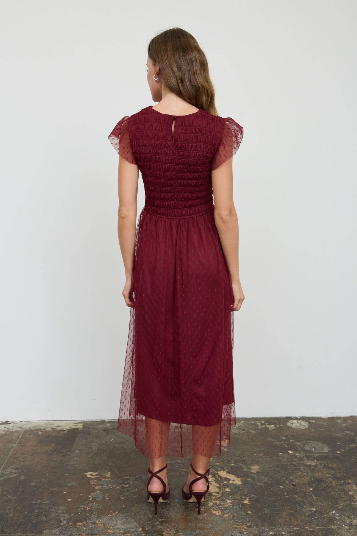 POLKA DOT SMOCK DRESS