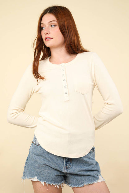 Soft brushed solid knit casual top