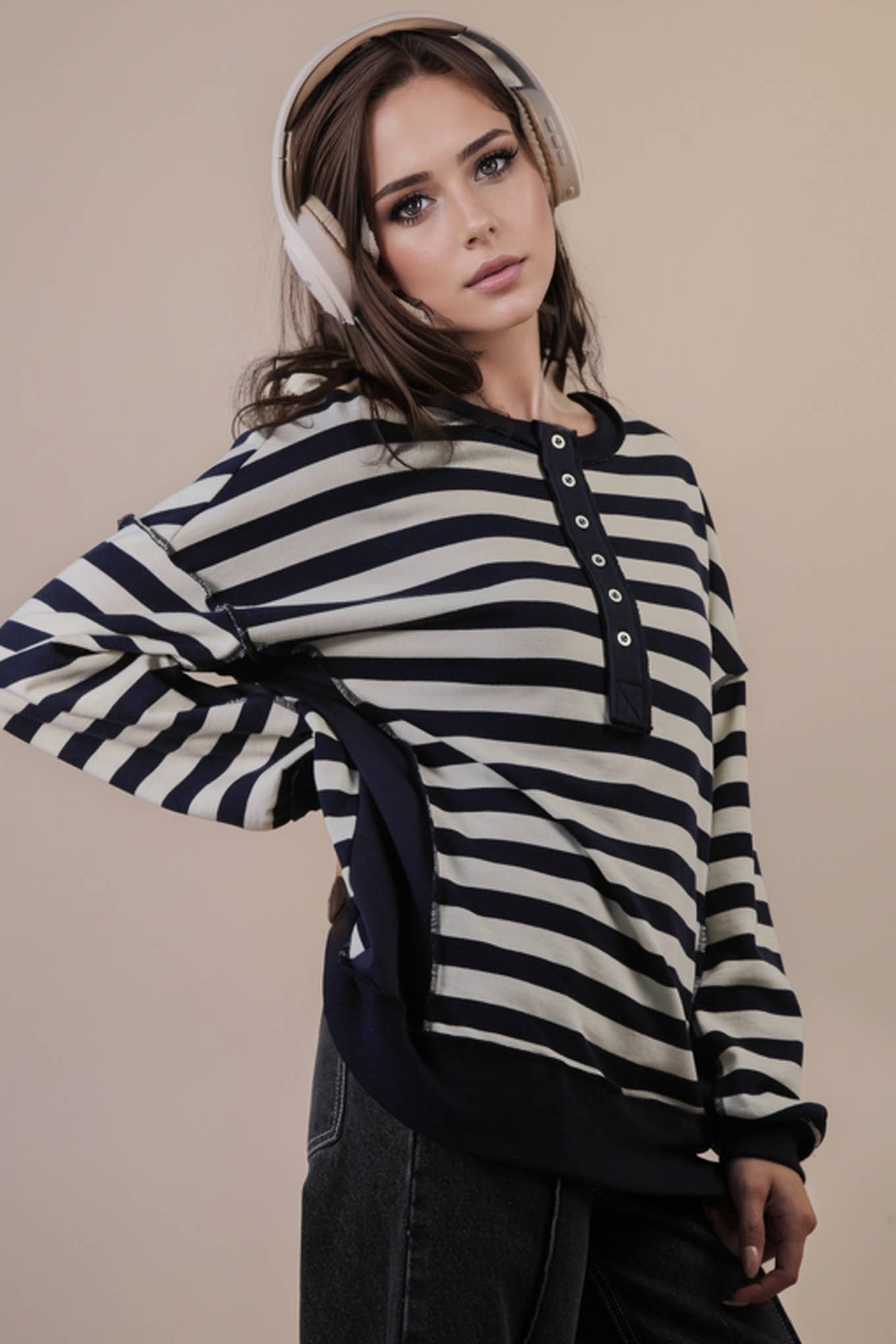 Oversized Striped Top