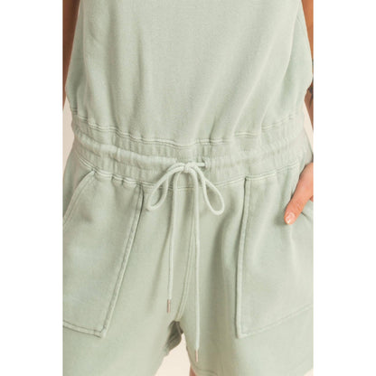 DZ25A773-Sleeveless Drawstring Waist Romper