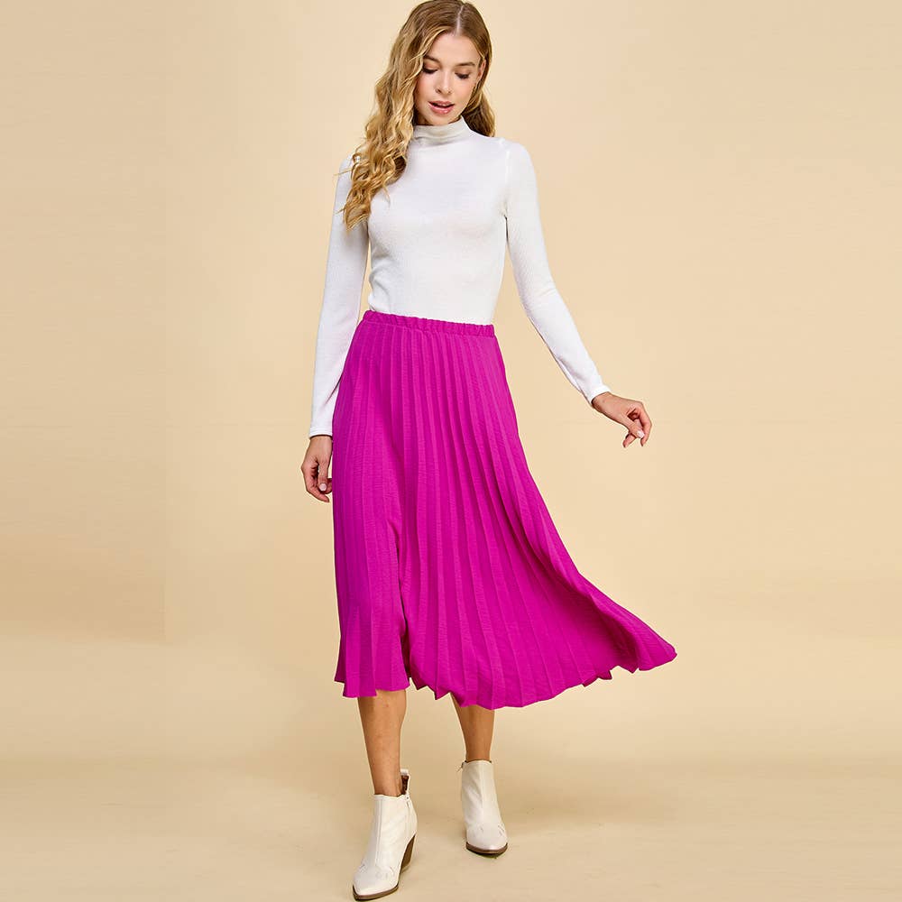 Pleated Midi Skirt