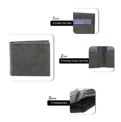 Bi-Fold Leather Wallet with Top Flap 15714