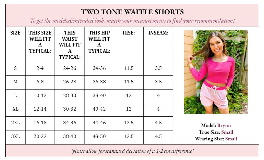 PREORDER: Tia Two Tone Waffle Shorts in Two Colors