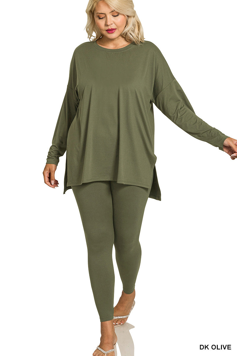 Long Sleeve Soft Lounge Set - Plus