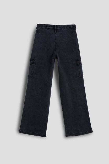 Girls Wide Leg Skater Cargo Jeans