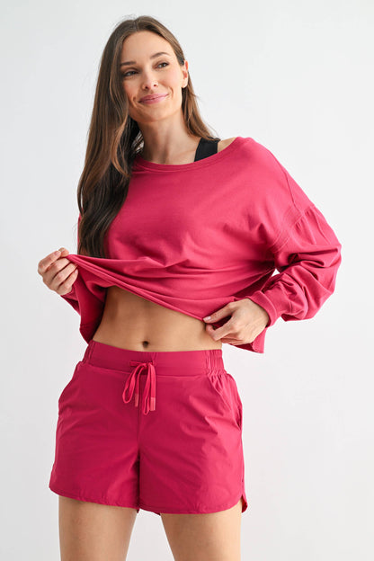 Crescent Pima Cotton Open Back Long Sleeve Tee
