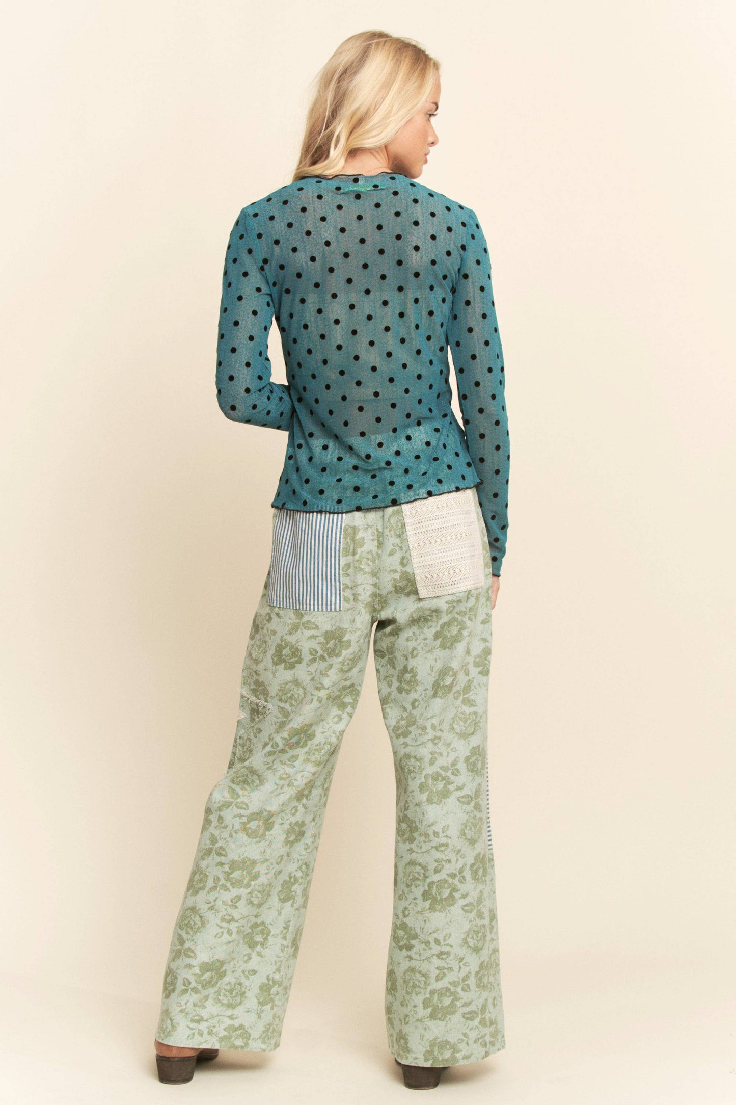 FLORAL PATCHWORK PANTS