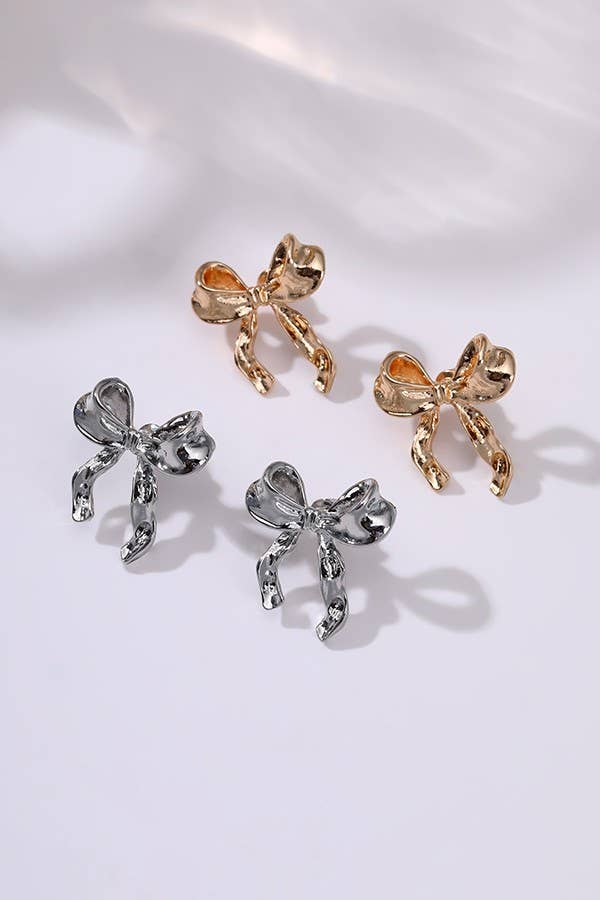ENAMEL BOW EARRINGS