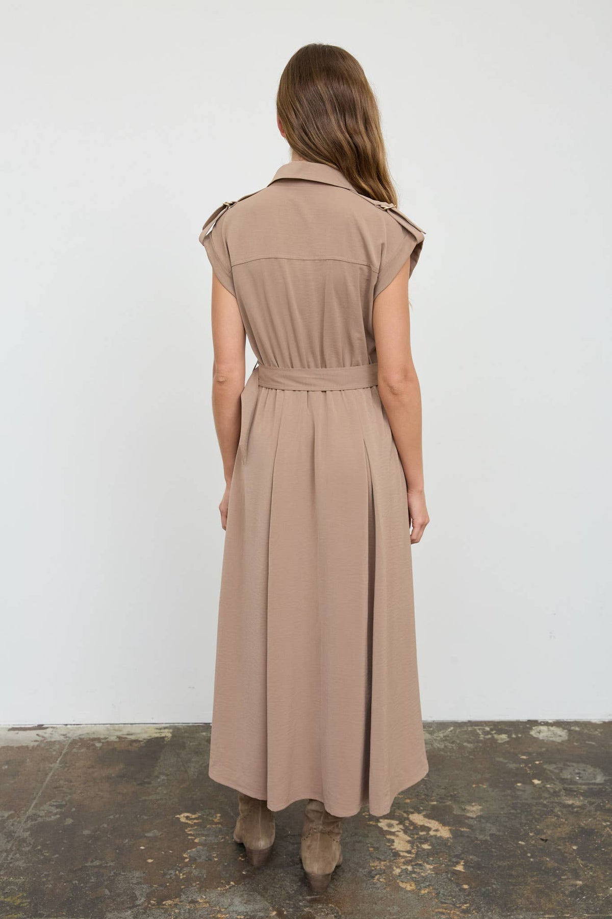 COLLAR BELTED SHIRT DRESS