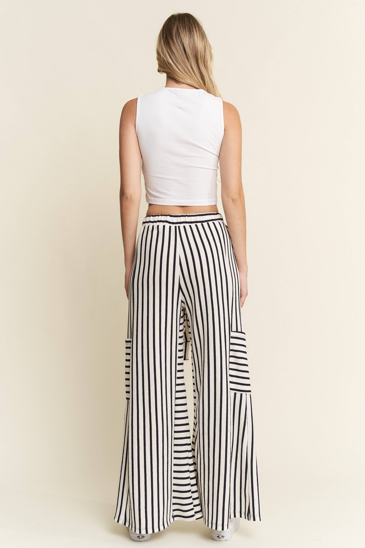 STRIPE WIDE LEG PANTS