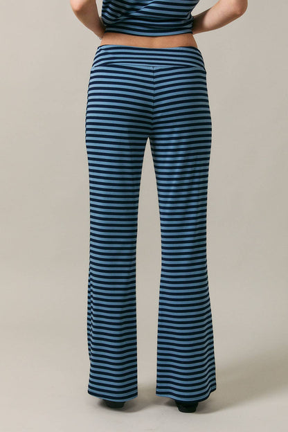 MID RISE WIDE LEG STRIPE PANTS