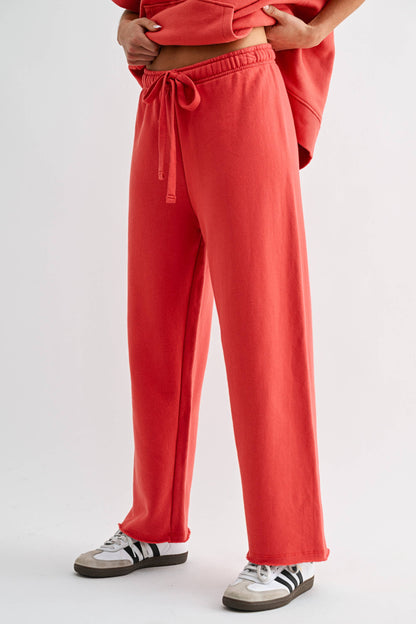 Wide-Leg Fleece Pants