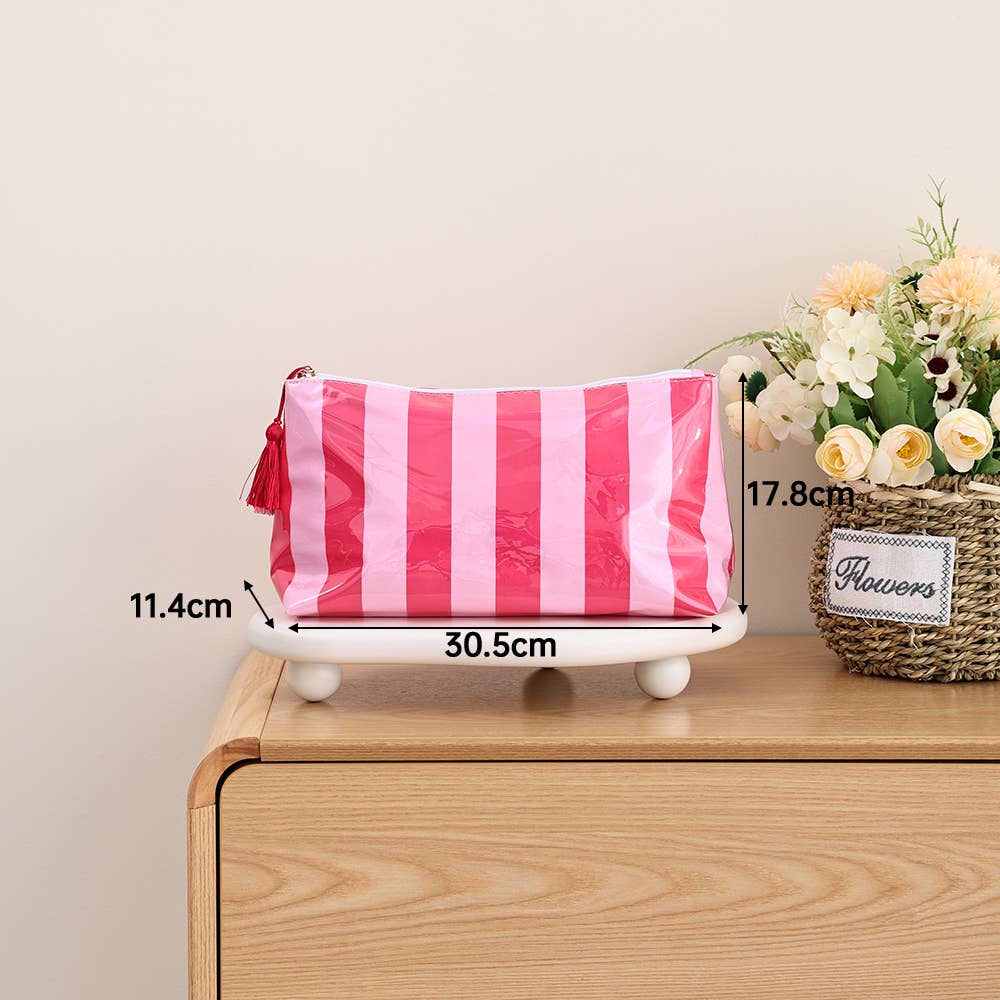 Waterproof Cosmetic Case PVC Make up Bag Fun Stripes