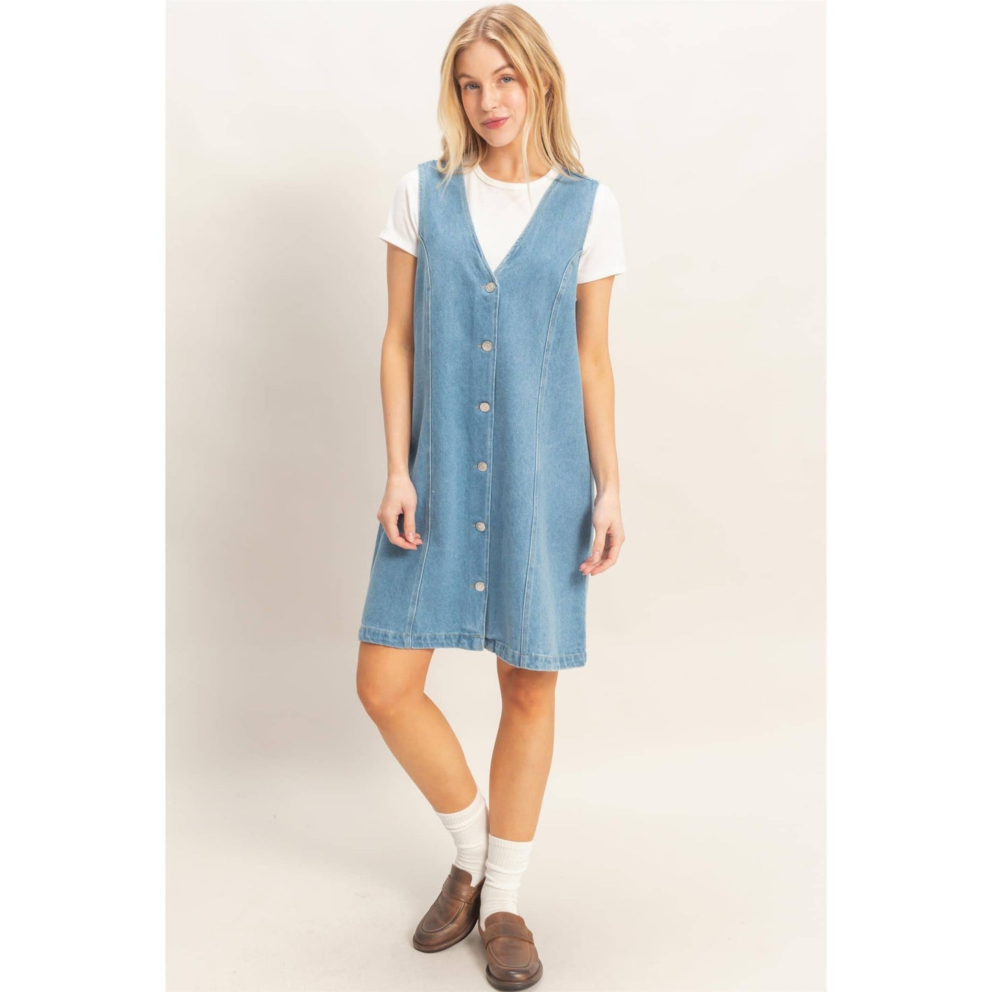 Button Down Denim Dress