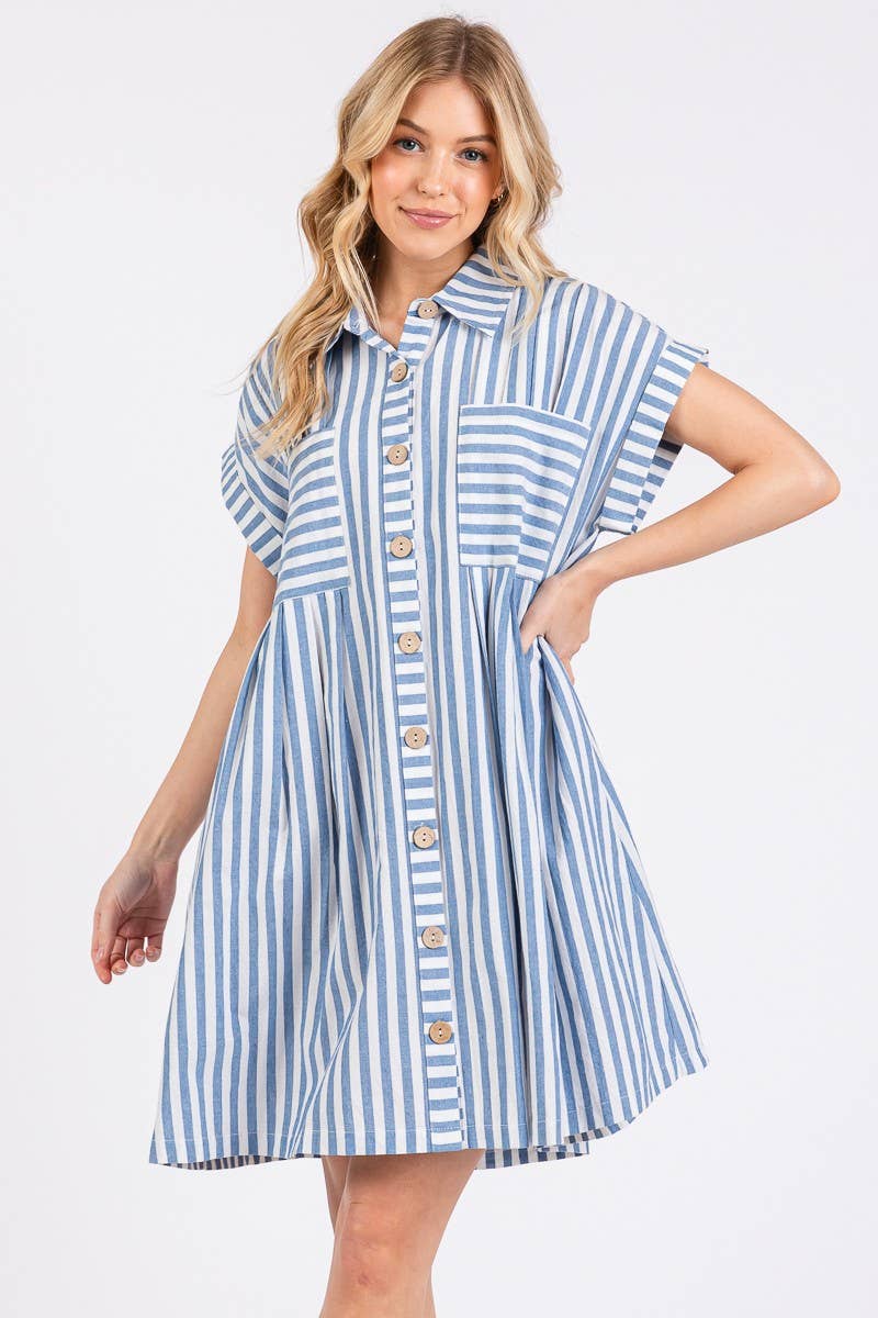 Striped Button Down Dress