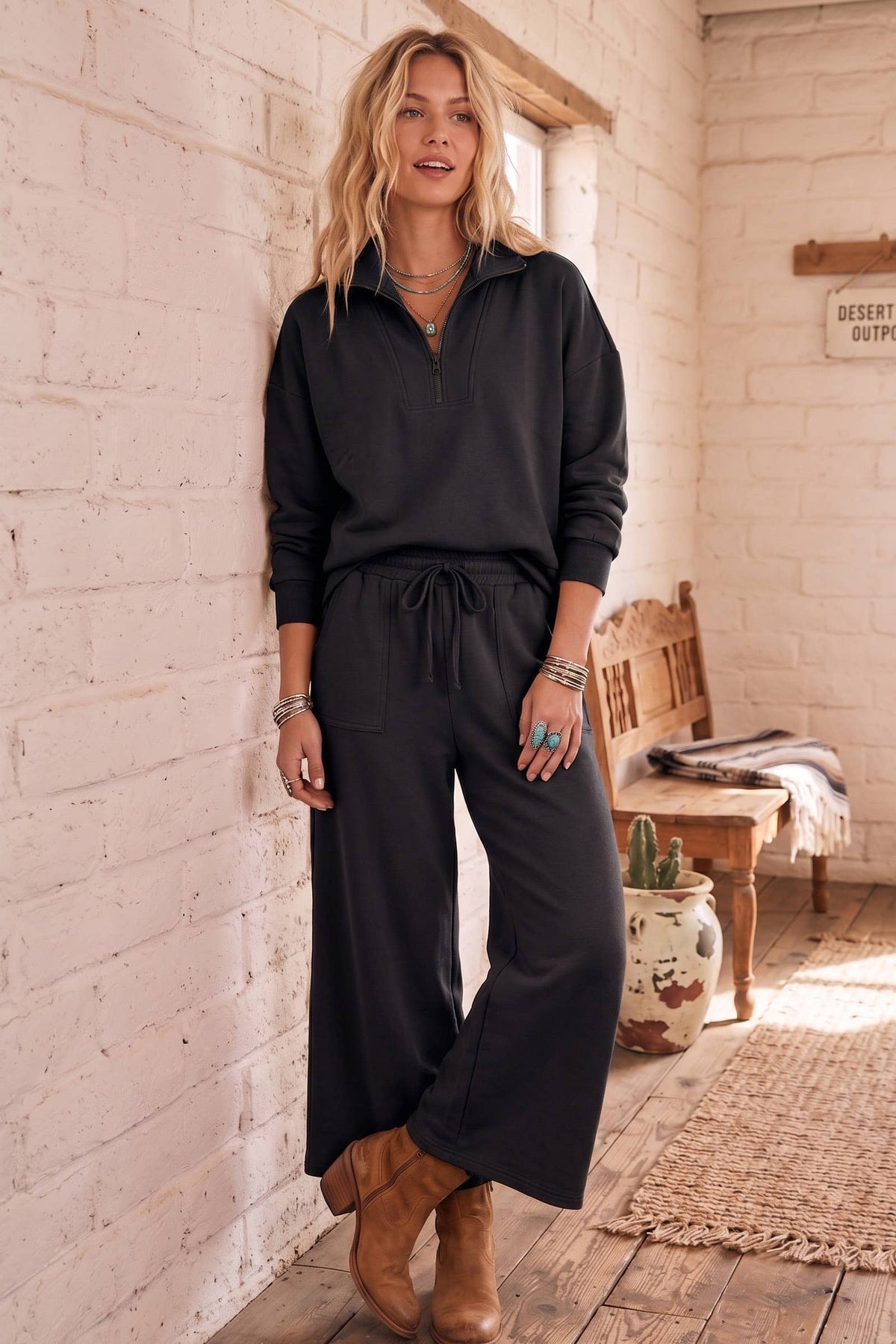 Scuba Half Zip Pants Set