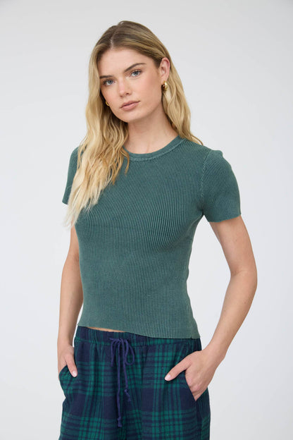 WASHED RIBBED CROP
