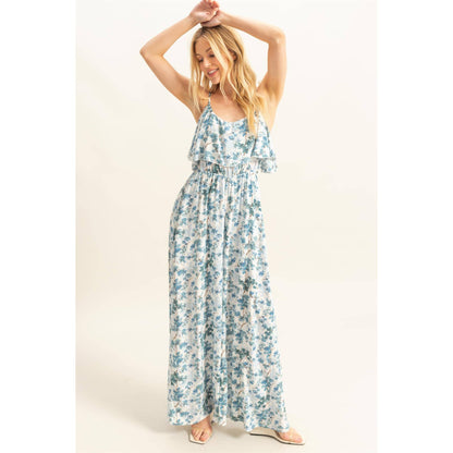 Floral Print Spaghetti Strap Jumpsuit