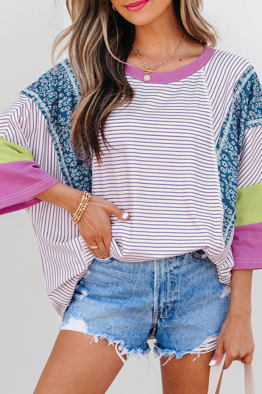 Stripe Floral Top