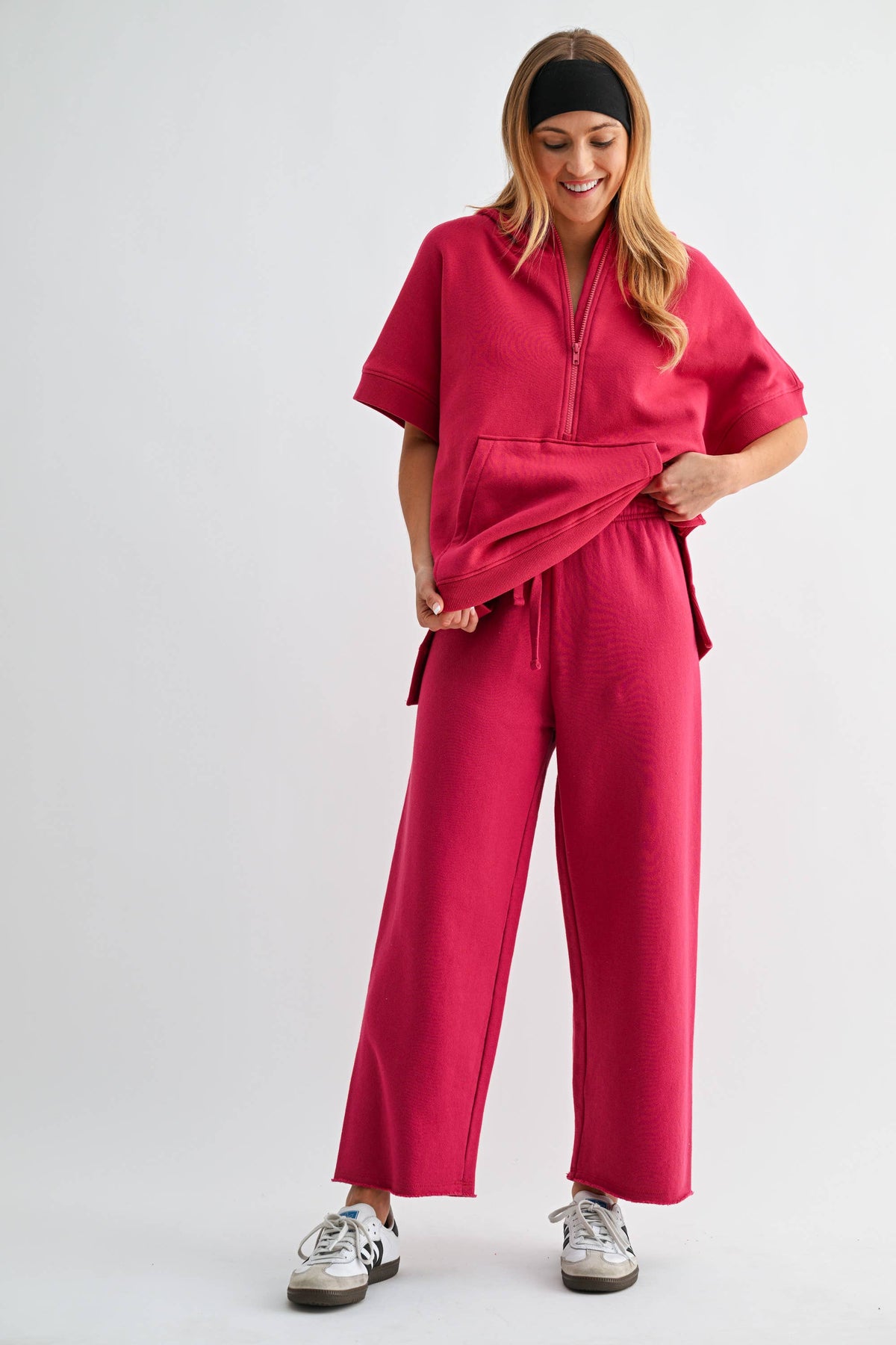 Wide-Leg Fleece Pants