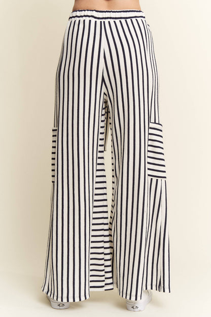 STRIPE WIDE LEG PANTS