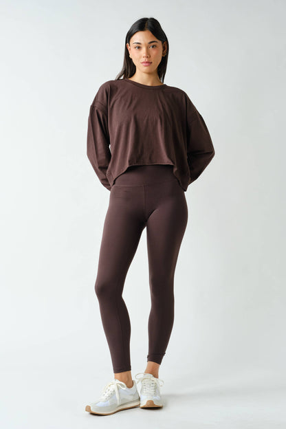 Crescent Pima Cotton Open Back Long Sleeve Tee