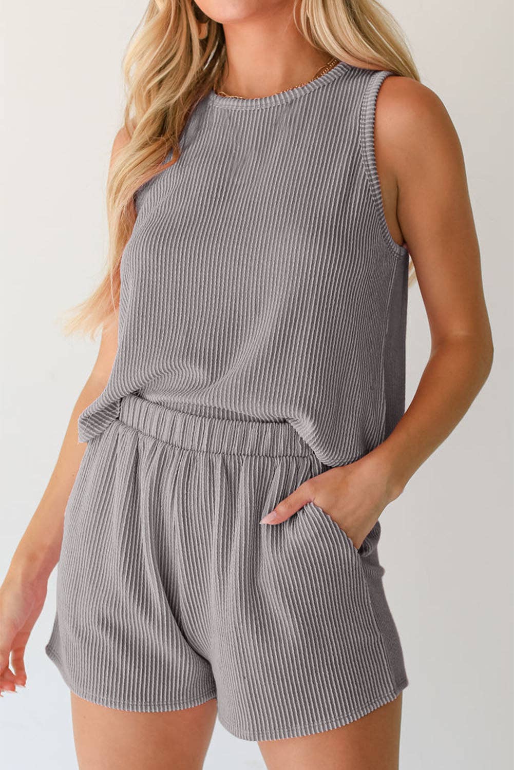 Corded Top and Shorts Set