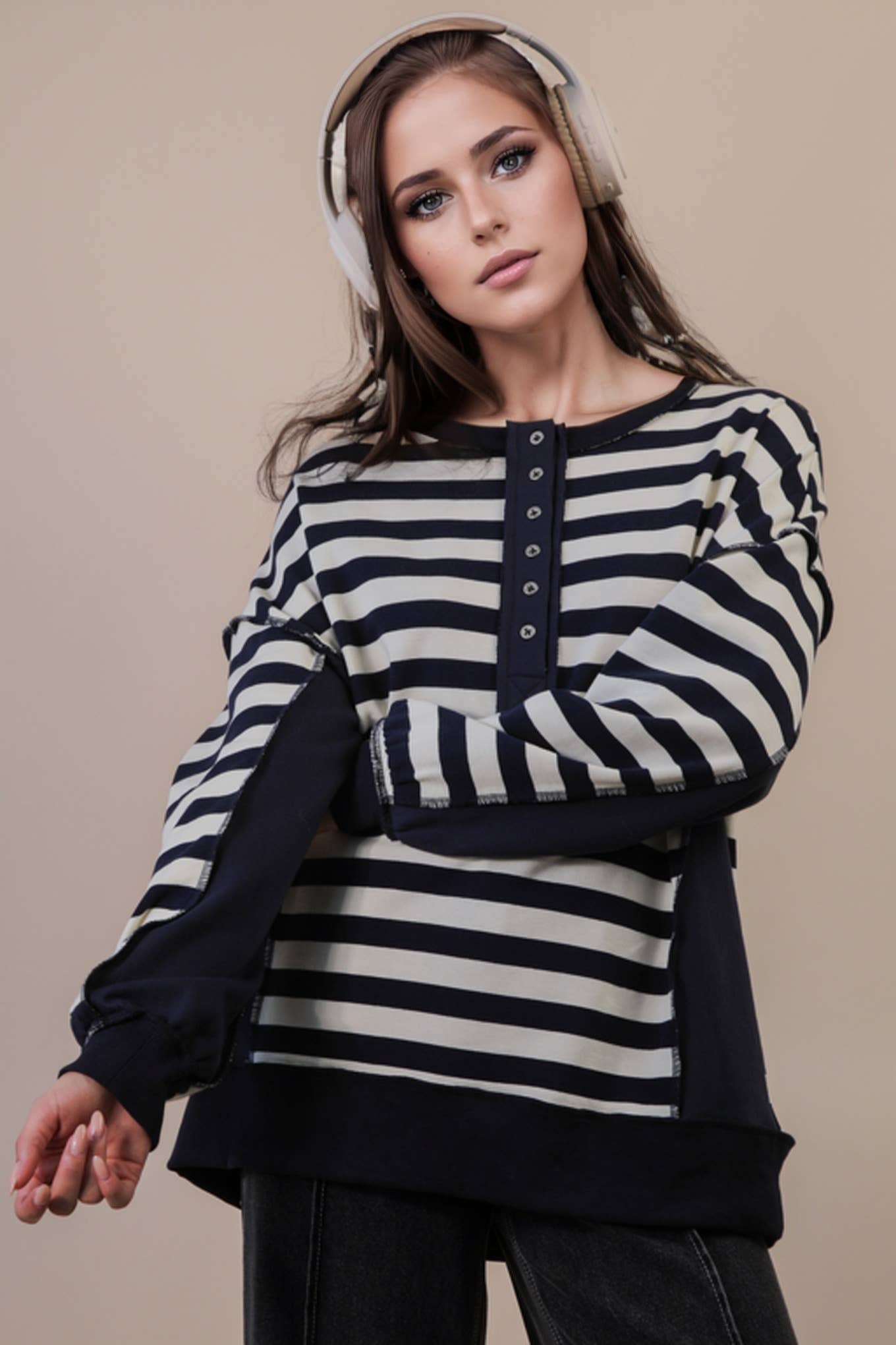 Oversized Striped Top