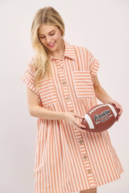 Striped Button Down Dress