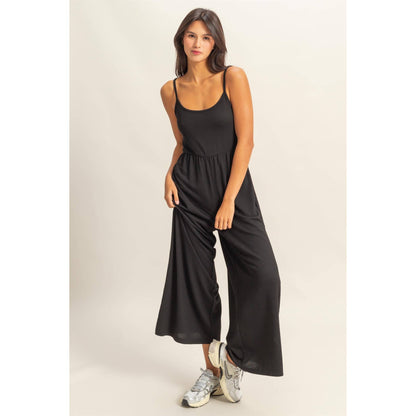 Scoop Neck Sleeveless Wide Leg Jumpsuit