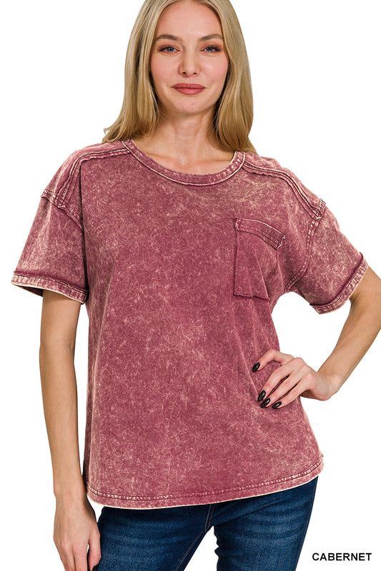 Acid Wash Pocket Tee