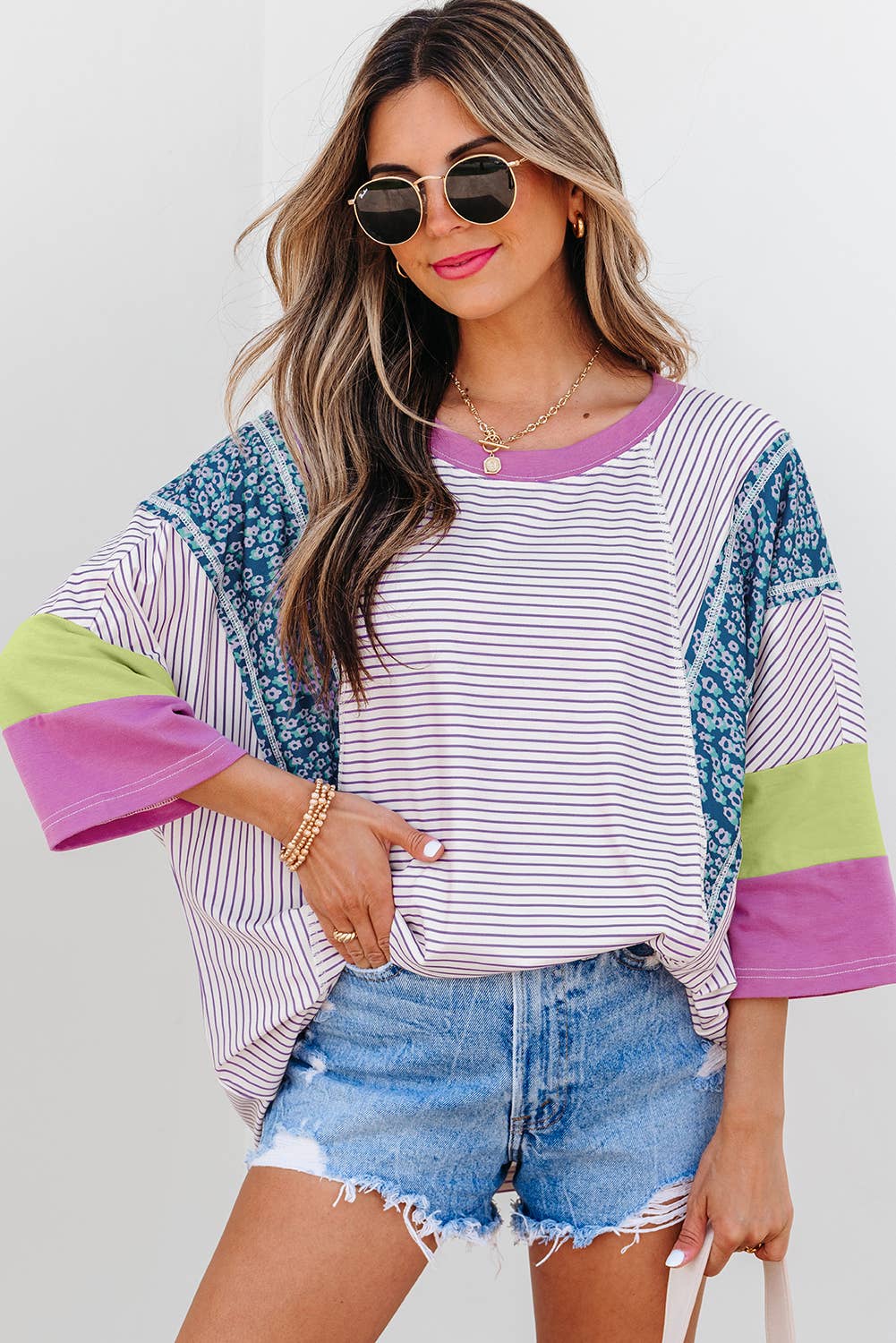 Stripe Floral Top
