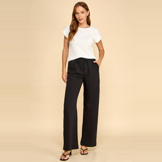 Wide Leg Drawstring Lounge Pants with Pockets