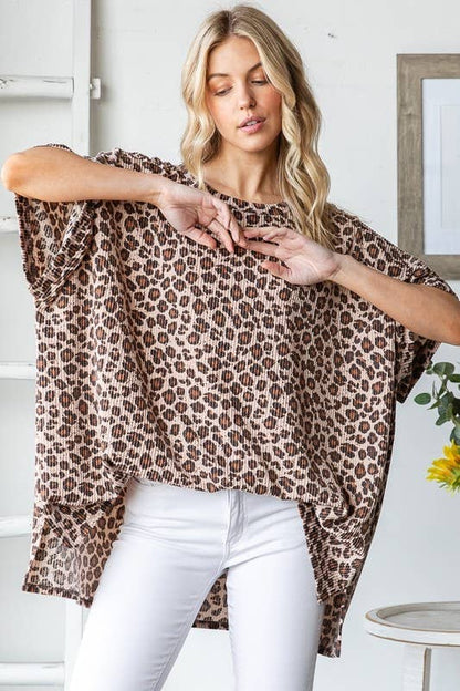 Leopard DROP SHOULDER TOP