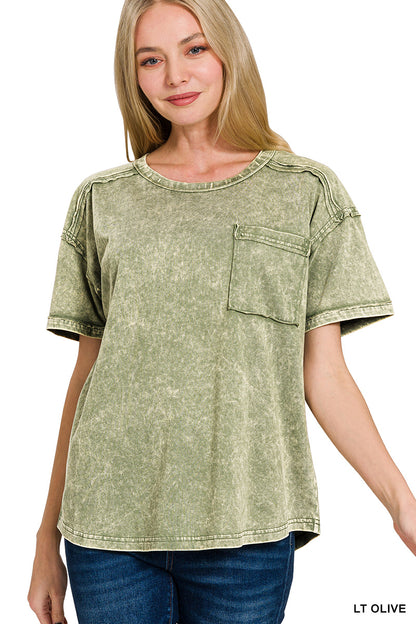 Acid Wash Pocket Tee