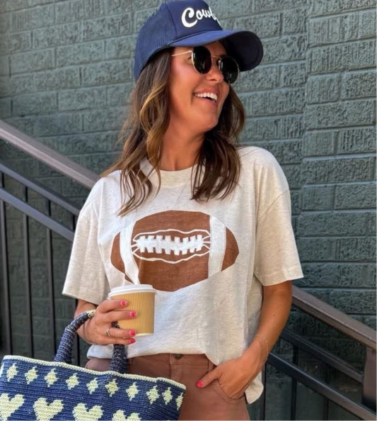 Linen Football Tee