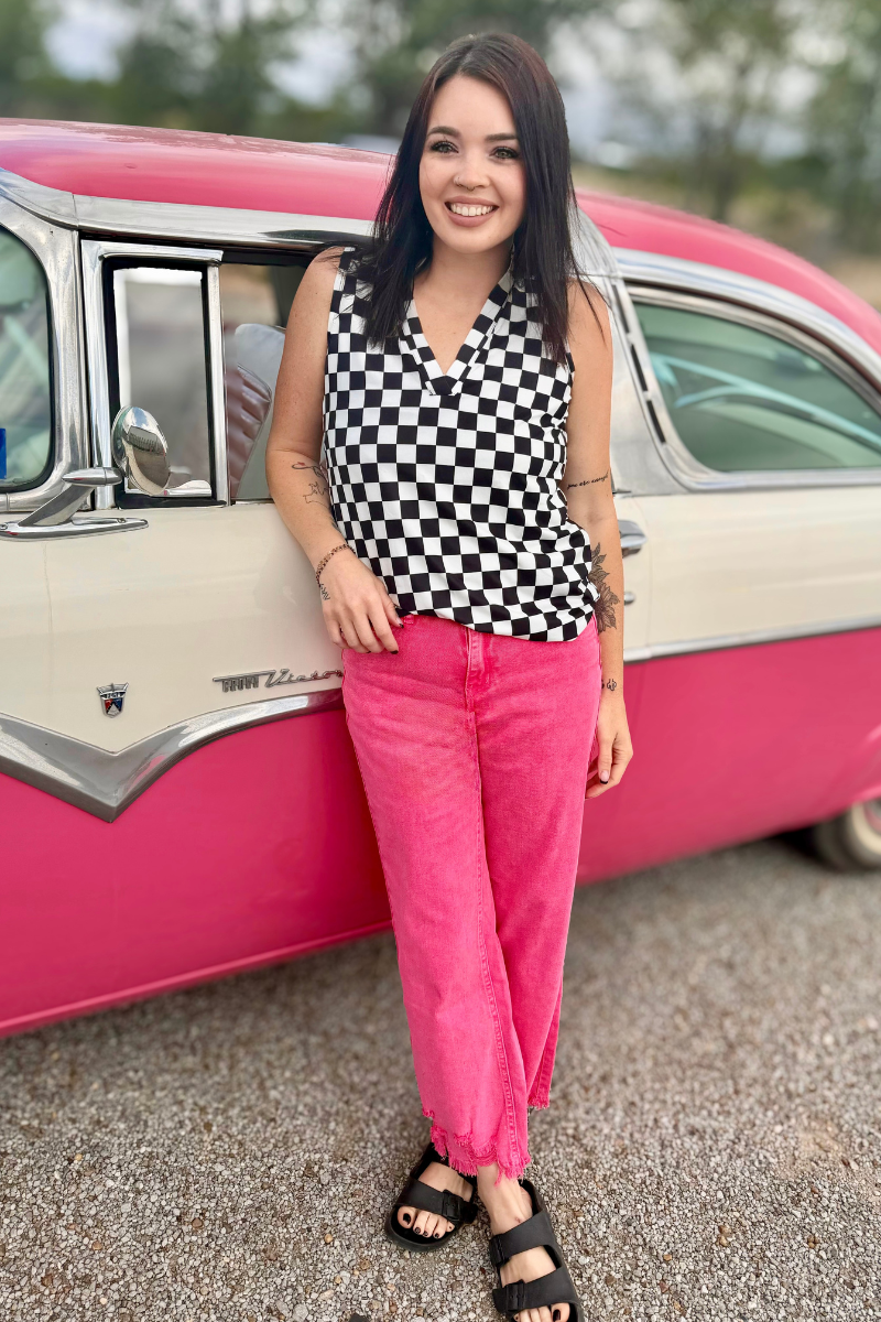 Outlaw Crop Jeans - Pink