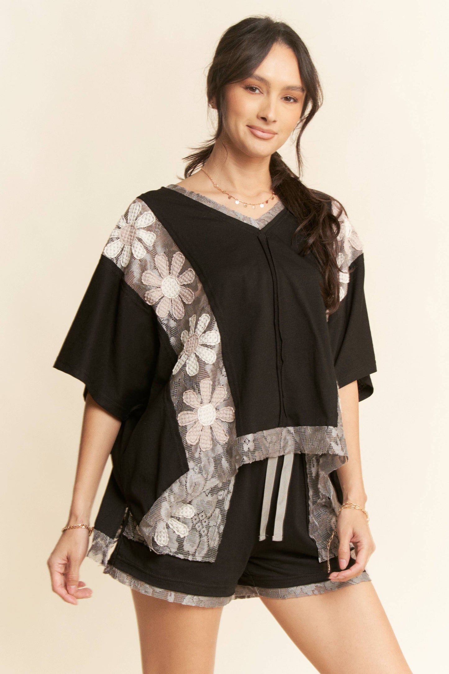 FLORAL PATCHWORK TOP
