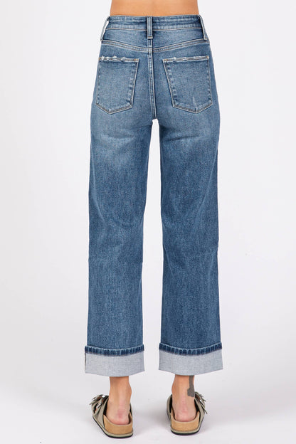 Petra Straight Cropped Cuff Jean