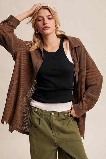 Waffle Knit Shacket
