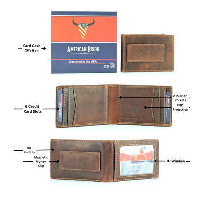 American Bison Bifold Money Clip