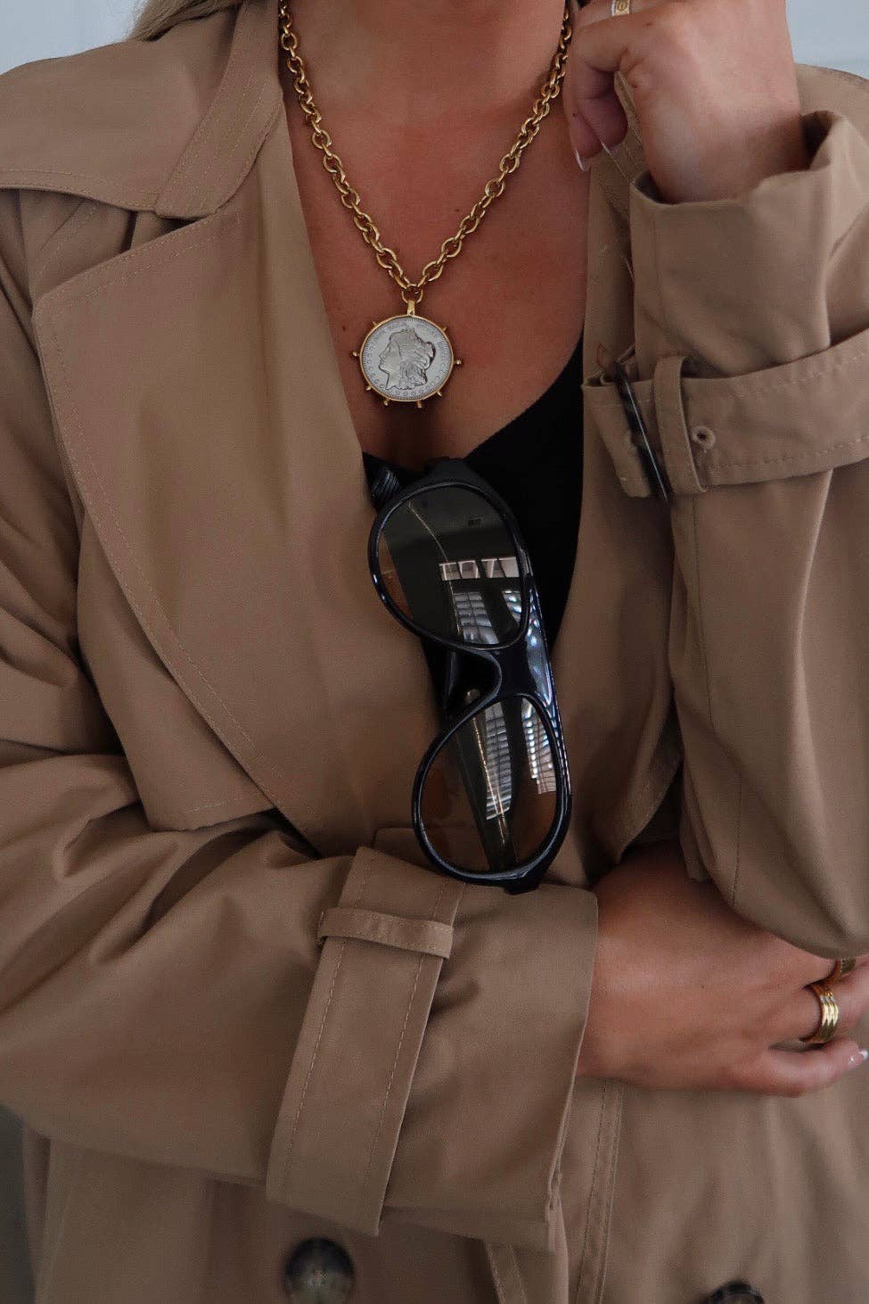 ChanSutt TWO TONED COIN NECKLACE
