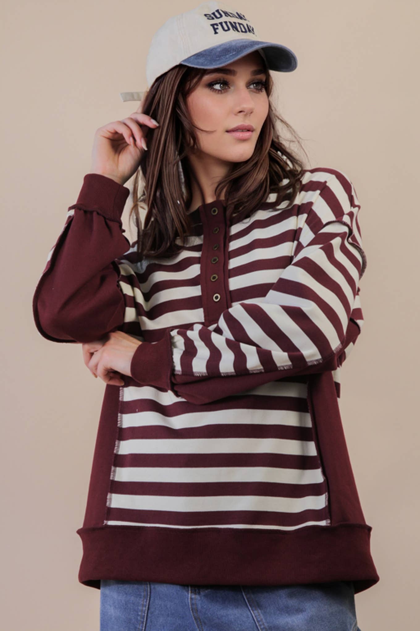 Oversized Striped Top