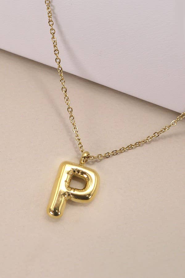 18K STAINLESS STEEL TARNISH FREE  INITIAL NECKLACE